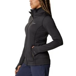 Columbia Park View Grid Fleece Full Zip, Dame -Columbia butik 513220 Columbia W park view grid fleece full zip 1959713 010BlkHtr 1