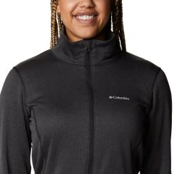 Columbia Park View Grid Fleece Full Zip, Dame -Columbia butik 513220 Columbia W park view grid fleece full zip 1959713 010BlkHtr 2
